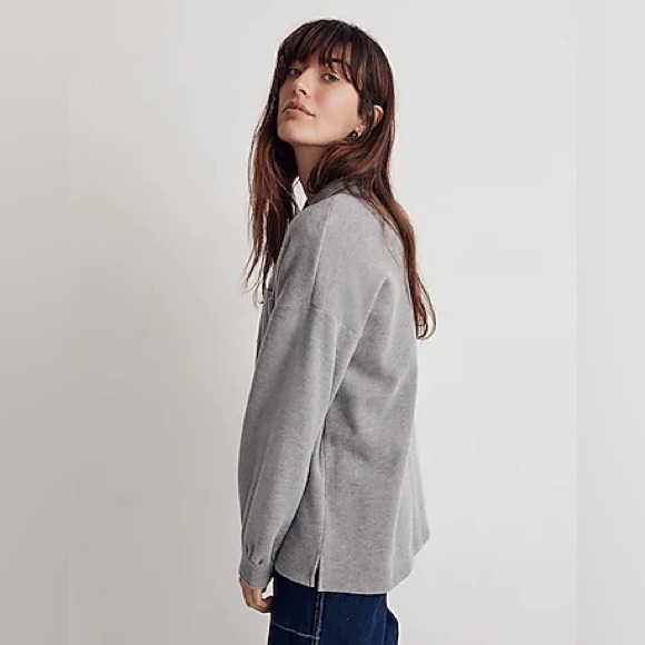 Madewell Dove Gray Shacket SOFT PLUSH COZY Double-Faced Fabric EUC Size Small - Picture 8 of 12
